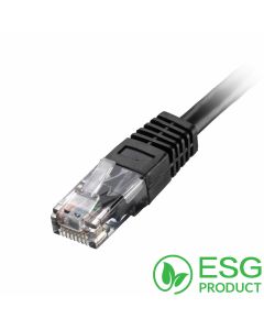 Cablenet 5m Cat5e RJ45 Black U/UTP PVC 24AWG Flush Moulded Booted P/Lead PK 50