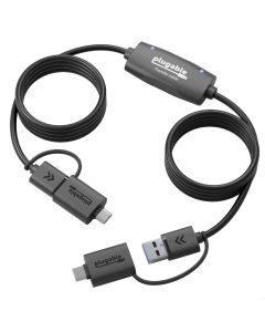 Plugable USB Data Transfer Cable with USB-C Adapters, 2m
