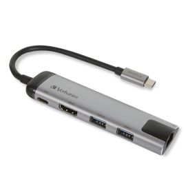 Verbatim 49141 interface hub USB 3.2 Gen 1 (3.1 Gen 1) Type-C 1000 Mbit/s Black, Silver_Med