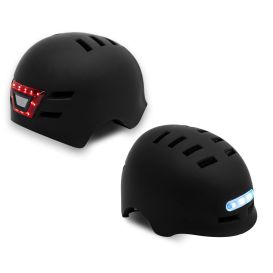 Busbi Adult Helmet with Rechargeable Front and Rear Light - Medium Black