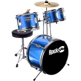 PDT RockJam 3-Piece Junior Drum Set with Drum Throne & Drumsticks