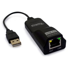 Plugable USB 2.0 to Ethernet Fast 10/100 LAN Wired Network Adapter