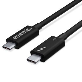 Plugable Thunderbolt 3 Cable 40Gbps Supports 100W (20V, 5A) Charging, 2.6ft/0.8m