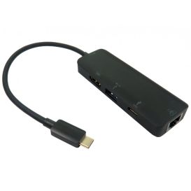 CMS Cables 15cm Leaded USB Type-C to HDMI, USB & Gigabit Adapter with PD Function