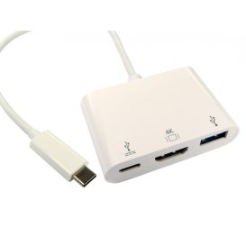 CMS Cables 15cm Leaded USB Type-C to HDMI & USB Adapter with PD Function