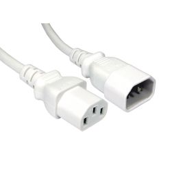 CMS Cables 1.8m C14 to C13 Power Extension Cable - White