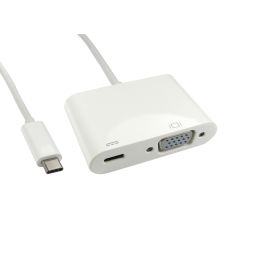 CMS Cables 15cm Leaded USB Type C to VGA Adapter with PD Function