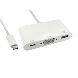 CMS Cables 15cm Leaded USB Type C to VGA & USB Adapter with PD Function