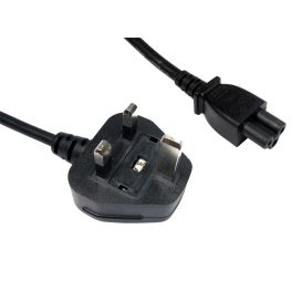 CMS Cables 3m UK Plug to C5 Mains Lead - Black