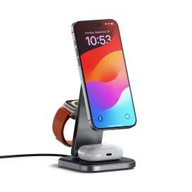 Satechi 3 in 1 Foldable QI2 Wireless Charging Stand (Space Grey)