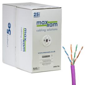 Cablenet Cat5e Violet U/UTP LSOH 24AWG Solid CPR Dca Cable 305m Reelex Box