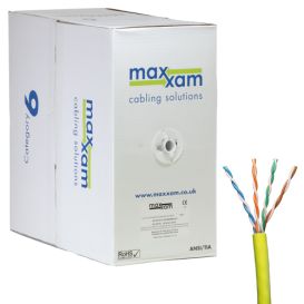 Cablenet Cat6 Yellow U/UTP LSOH 24AWG Solid CPR Dca Cable 305m Reelex Box