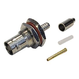 Cablenet 100PK BNC 4 Part Crimp Jack RG179 Insulated Turned