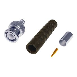 Cablenet 50PK BNC 4 Part Crimp Plug RG179 + Black Boot Turned