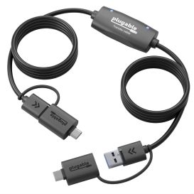 Plugable USB Data Transfer Cable with USB-C Adapters, 2m