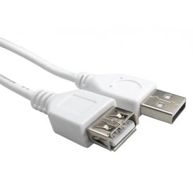 CMS Cables USB2.0 Type A (M) to Type A (F) Extension Cable - White
