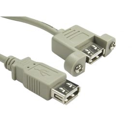 CMS Cables 0.18m USB 2.0 Type A (F) to Type A (F) Panel Mount Cable