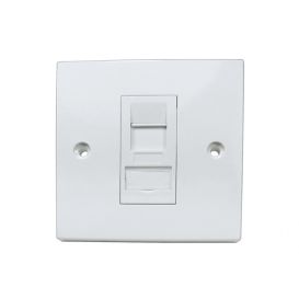 CMS Cables Cat6a Shielded Loaded Faceplate- Tool-less
