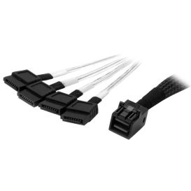 StarTech.com SAS43SAT1M Serial Attached SCSI (SAS) cable Black, Silver_Med